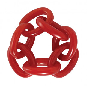 Chain Link Red Napkin Rings, Set of Four