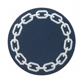 Chains Navy White Coasters, Set of 4