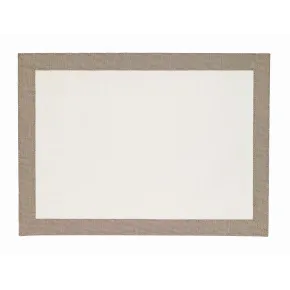 Bordino White Oatmeal Rectangle Placemats, Set of 4