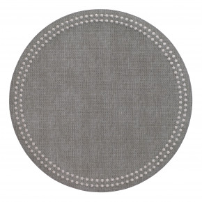 Pearls Gray Silver Placemats, Set of Four