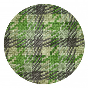 Nantucket Green Gray 15" Round Placemats, Set of 4