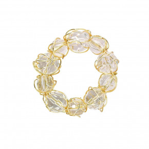 Crystal Bauble Gold Napkin Rings, Set of Four