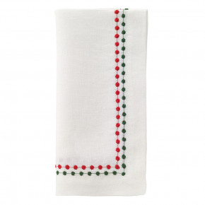 Pearls Red Green 21" Napkins, Set of 4