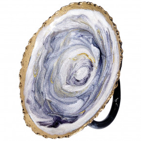 Painted Oyster Blue Napkin Rings, Set of Four