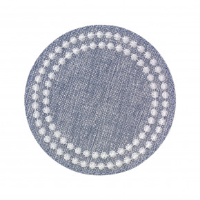 Pearls Bluebell White Coasters, Set of 4