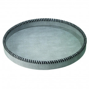 Whipstitch Gray Round Tray