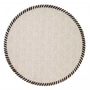 Whipstitch Beige 15" Round Placemats, Set of Four