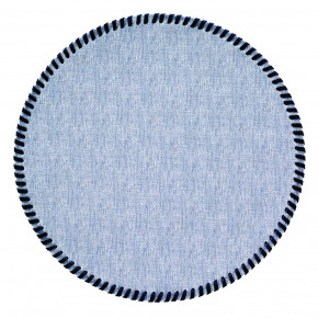 Whipstitch Bluebell 15" Round Placemats, Set of Four