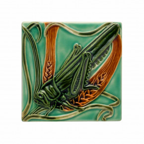 Arte Bordallo Tile Grasshopper  (Special Order)