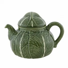 Bordallo Pinheiro Cabbage Green/Natural Tea Pot | Gracious Style