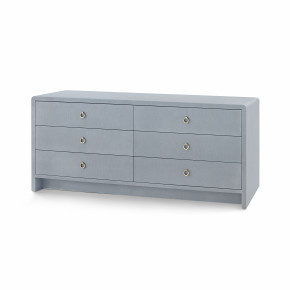 Bryant Linen Extra Wide Large 6-Drawer Winter Gray