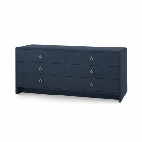Bryant Linen Extra Wide Large 6-Drawer Blue Steel