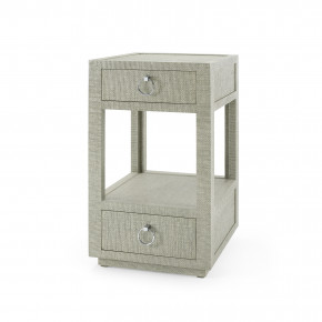 Camilla 2-Drawer Side Table Moss Gray Tweed