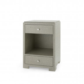 Fedor 2-Drawer Side Table Moss Gray Tweed