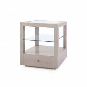 Gavin 1-Drawer Side Table Taupe Gray