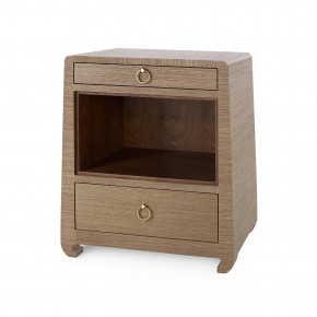 Ming 2-Drawer Side Table Flax Brown