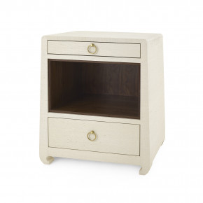 Ming 2-Drawer Side Table Canvas Cream