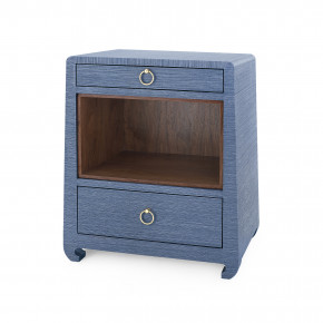 Ming 2-Drawer Side Table Navy Blue
