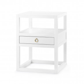 Newport 1-Drawer Side Table White Pearl