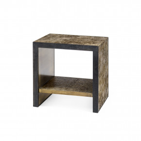Odeon Side Table Antique Brass and Dark Bronze