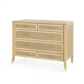 Paulina Large 6-Drawer Natural and Camel