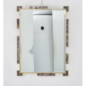 Thalia Large Mirror Polished Brass and Amethyst
