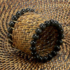 Napkin Ring with Black Beads 2 in L x 2 in W 2.5 in H