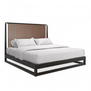 Pinstripe Slatted Dark Bed