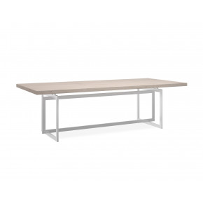 Wish You Were Here Lightly Brushed Chrome Table - Crème Travertine