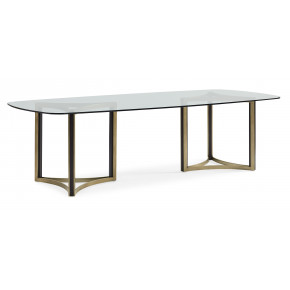 Remix Double Ped Glass Top Table