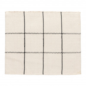 Joana White Black Placemat 100% Recycled Cotton 11 3/4" x 15 3/4"