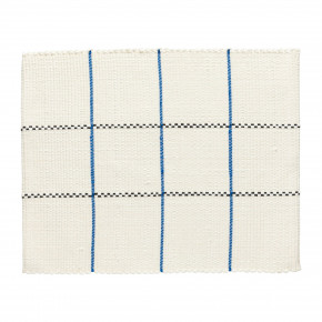 Joana White Blue Placemat 100% Recycled Cotton 11 3/4" x 15 3/4"