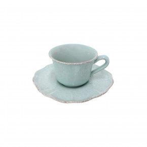 Impressions Robin's Egg Blue Tea Cup & Saucer 4.75'' X 3.75'' H2.75'' | 8 Oz. Ã‚â€“D6.75''