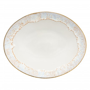 Taormina White & Gold Oval Platter 16.25'' X 13'' H2.25''