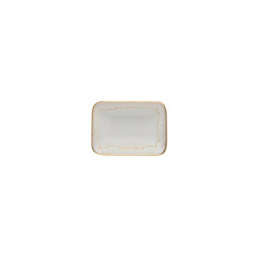 Taormina White & Gold Soap Dish 5.25'' X 3.75'' H1''