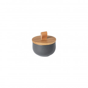 Pacifica Seed Grey Salt Cellar With Wood Lid D3.75'' H2.25'' | 7 Oz.
