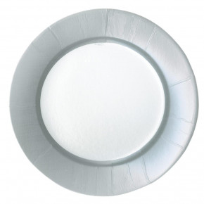 Linen Border Paper Dinner Plates Silver, 8 Per Pack