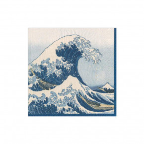The Great Wave Blue Boxed Paper Cocktail Napkins, 40 Per Box