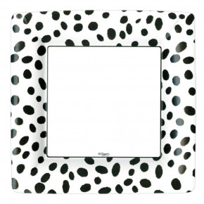 Spots Square Paper Dinner Plates Black, 8 Per Pack