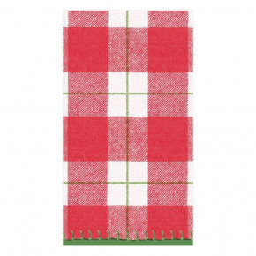 Plaid Check Paper Linen Guest Towel/Buffet Napkins Red, 12 Per Pack