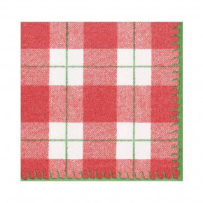 Plaid Check Paper Linen Luncheon Napkins Red, 15 Per Pack