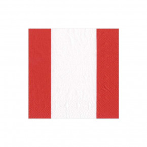 Bandol Stripe Red Boxed Paper Cocktail Napkins, 40 Per Box