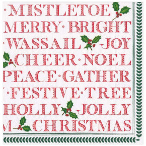 Yuletide Cheer Paper Dinner Napkins, 20 Per Pack