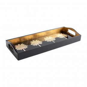 Grand Palms Black Lacquer Bar Tray 8" x 20"