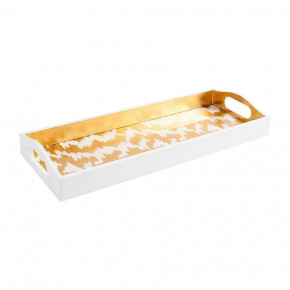 Modern Moire Gold Lacquer Bar Tray 8" x 20"