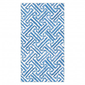 Fretwork Paper Guest Towel Napkins in Blue, 15 Per Package