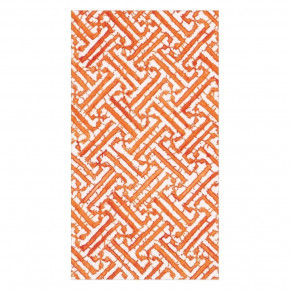 Fretwork Paper Guest Towel Napkins in Orange, 15 per Package