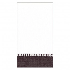 Linen Border Paper Guest Towel Napkins in Black, 15 per Package