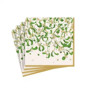 Caspari Dessin Passementerie Paper Linen Dinner Napkins in Moss Green - 12 per Package