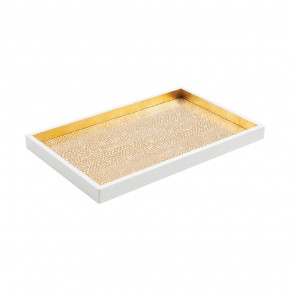 Pebble Gold Lacquer Small Rectangular Tray 8 7/8" x 13 3/4"